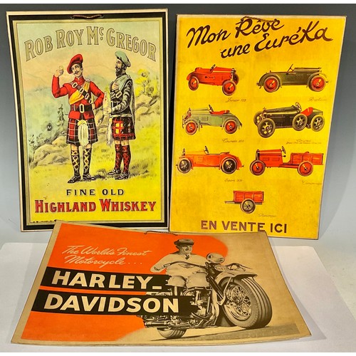 538 - Advertising - a group of three mid 20th century advertising showcard replicas, comprising Rob Roy Mc... 