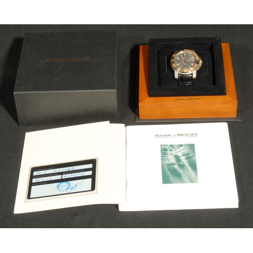 1001 - A Baume & Mercier 18ct gold and titanium Capeland S XL chronograph wristwatch, No 3574469, stainless... 