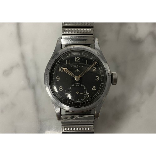 1015 - A World War II Military Issue Wristwatch, signed Lemania, known by collectors as one of ''The Dirty ... 