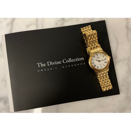 1024 - Christopher Ward - a ladies S3 Divine R3GWG gold plated bracelet wristwatch, 0258, circular case, mo... 