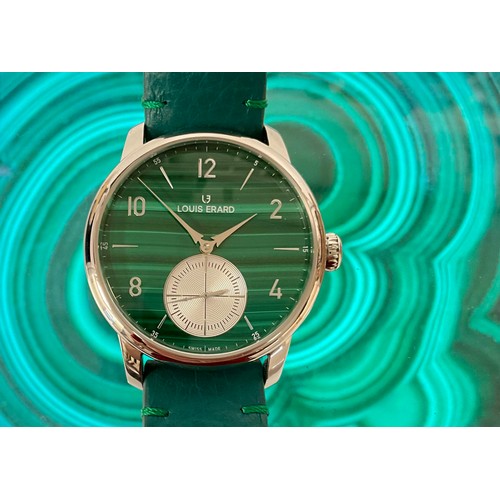 1082 - Louis Erard - a Collection Excellence Metiers D'Art Malachite petite seconds wristwatch, ref 34238AA... 