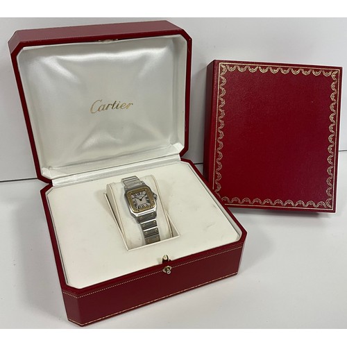 1090 - Cartier - a lady's bi-colour Cartier Santos Galbée wristwatch Model 1567, Serial number 917996CD, st... 