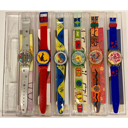 1115 - Swatch - 1996 Artists painters, GK214 Constantin Boym, Lens Heaven;  GN163 Eduardo Arroyo, Boxing Ka... 