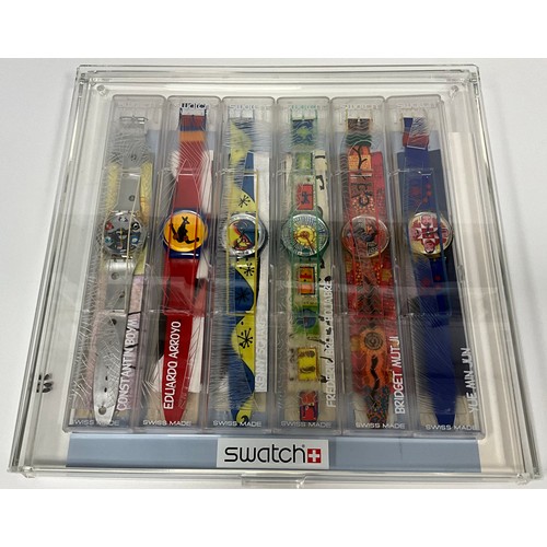 1115 - Swatch - 1996 Artists painters, GK214 Constantin Boym, Lens Heaven;  GN163 Eduardo Arroyo, Boxing Ka... 