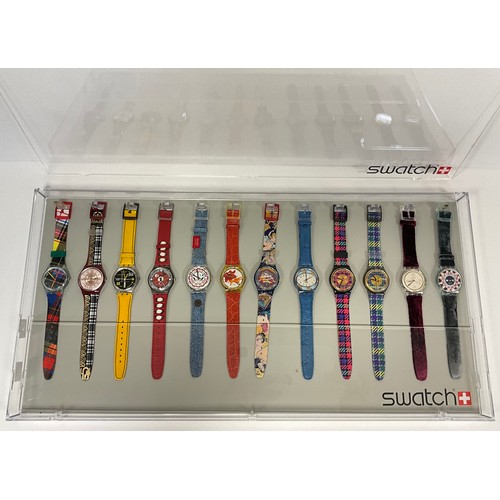 1119 - Swatch - GG137 Mc Square;  GR128 Mr Watson;  GK714 Canard Laquer; GM131 Athletics;  GK190 Red Tag;  ... 