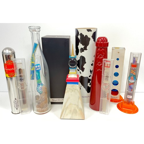 1121 - Swatch - GG118 Yuri Rocket (USA);  SDN110 Pacific Beach bottle in a bottle special packaging;  GZS02... 