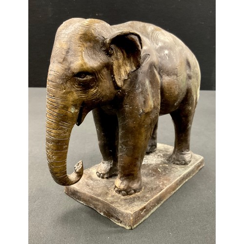 73 - A 20th century bronze model of an Indian Elephant, 18.5cm high x 20cm long.