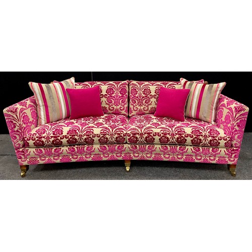 99 - A Duresta ‘Hornblower type model’, 3 or 4 seat knoll sofa, slightly in-curved, or concave-shaped fro... 