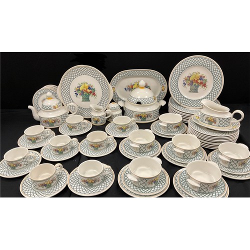 125 - Villeroy and Boch ‘Basket’ pattern table service including; ten dinner plates, ten medium, seven tea... 