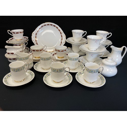 134 - A Paragon Elegance pattern tes set for four;  five Paragon Pandora coffee cans and saucers, etc;  Ro... 