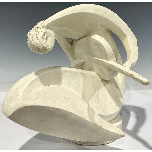 36 - An Austin Products plaster sculpture, by D Fisher, signed, The Musician, 31cm, impressed mark