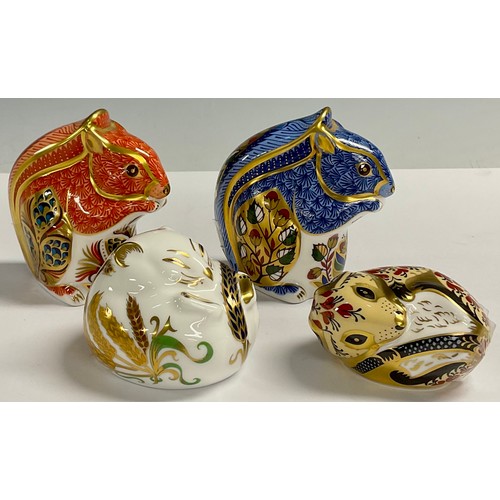 13 - A Royal Crown Derby paperweight, Debenhams Squirrel, gold stopper, 9cm, printed mark in red; others,... 