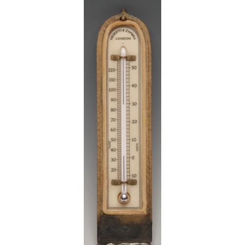 169 - An early 20th century ivorine travelling mercury thermometer, by Negretti & Zambra, London, 12.5cm l... 