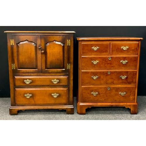 103 - A Titchmarsh and Goodwin side cabinet, 102.5cm high x 81.5cm wide x 47cm deep;  another similar cabi... 