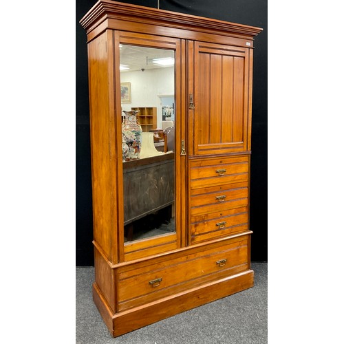 243 - A late Victorian walnut single wardrobe / chest, 207cm high x 117cm wide.