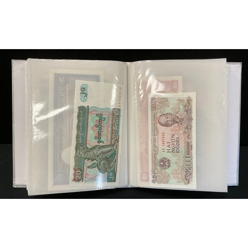 269 - Banknotes of the World, inc Hong Kong, Kenya, Eastern Caribbean , Zimbabwe, Jamaica, Barbados, China... 