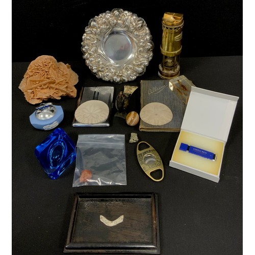 272 - Boxes & Objects - Natural History, Desert Rose gypsum specimen;  Sand Dollars (Echinodermata), Scorp... 