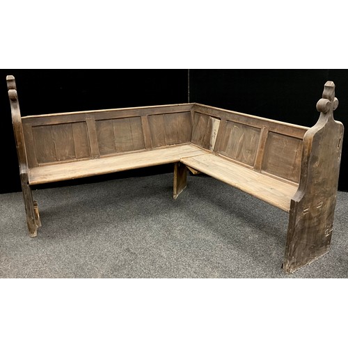 247 - A Church corner pew, 171cm x 160cm