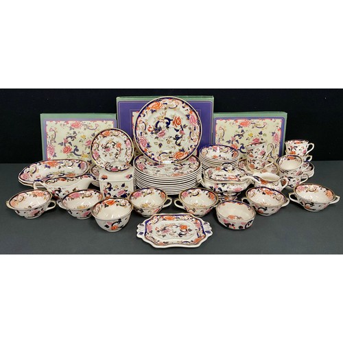 305 - A Mason's Ironstone Mandalay pattern part dinner and tea service, comprising tureen and stand, servi... 