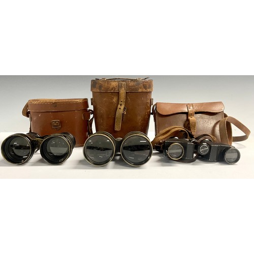 309 - A pair of Negretti and Zambra Stereoxem binoculars; a pair of WW1 Ross binoculars; another pair (a/f... 