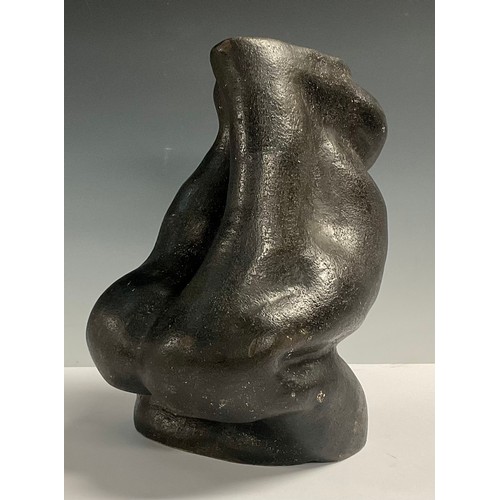 73 - A sculpture, large Art Pottery vase, as a female torso, 28cm