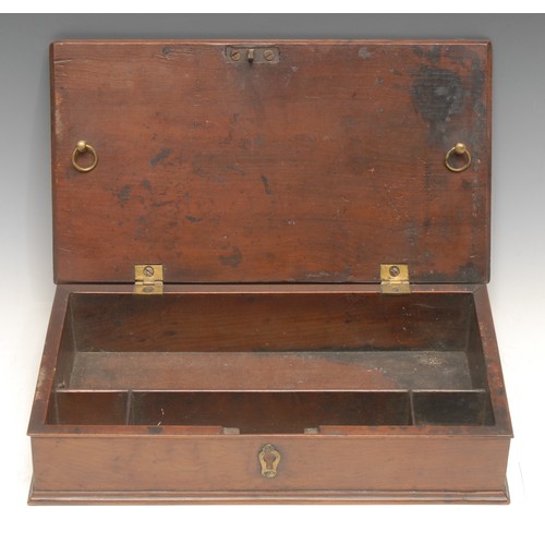 355 - A George III fruitwood scribe's box, hinged cover enclosing a fitted interior, 25.5cm wide, early 19... 