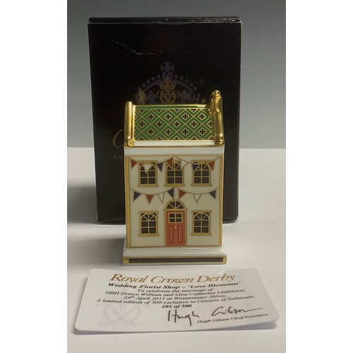 463 - A Royal Crown Derby miniature model, The Wedding Florist Shop - ‘Love Blossoms’, this is number 301 ... 