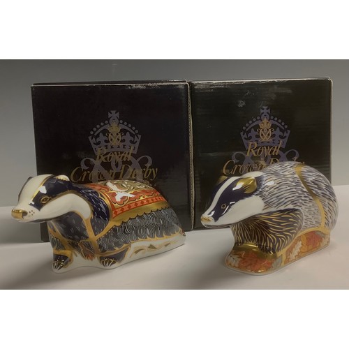 24 - A Royal Crown Derby paperweight, Moonlight Badger, produced exclusively for the Royal Crown Derby Co... 