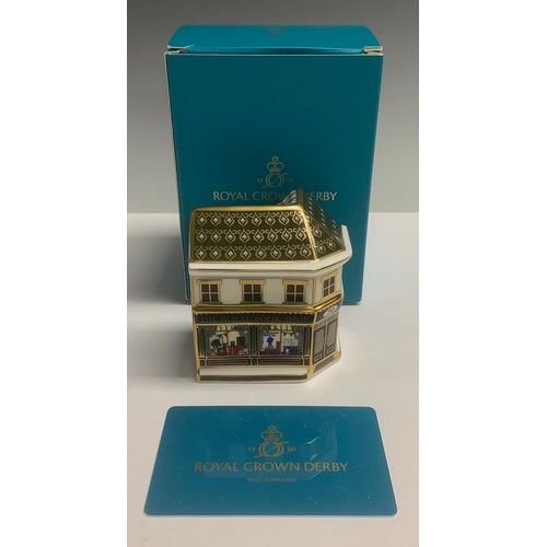 466 - A Royal Crown Derby miniature model, The Royal Book Shop, celebrating the Platinum Wedding Anniversa... 