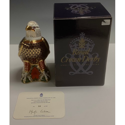 468 - A Royal Crown Derby paperweight, Harrods Bald Eagle, specially commissioned by Harrods of Knightsbri... 