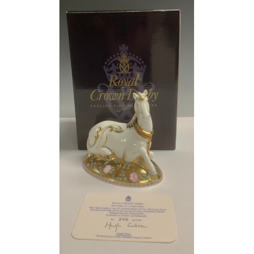 478 - A Royal Crown Derby paperweight, Mythical Unicorn, the second of a pair of Mythical Beasts exclusive... 