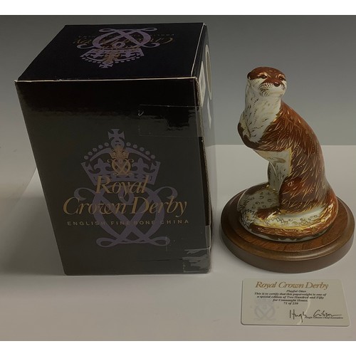 481 - A Royal Crown Derby paperweight, Playful Otter, 15cm high, this is number 71 of a special limited ed... 