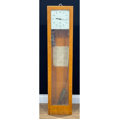 561 - A mid-20th century electric factory regulator clock, square dial inscribed GENTS OF LEICESTER, Arabi... 