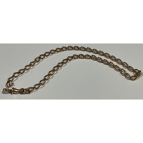 607 - A 10ct gold curb link chain, 37cm long, 20.9g