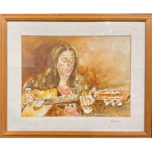 579 - John Emerson  
The Guitarist  
signed, oil, 39.5cm x 49cm