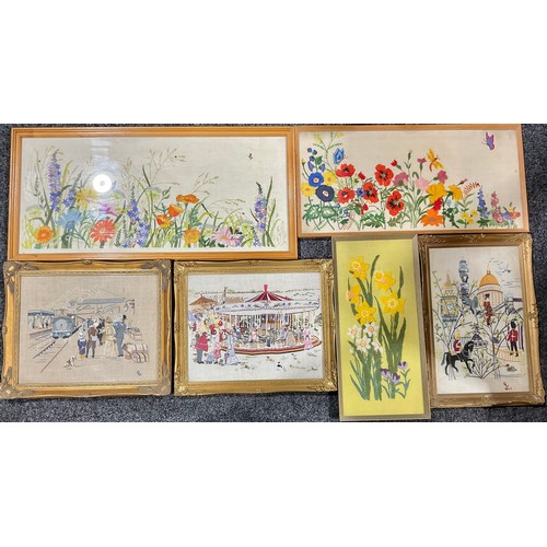 633 - Various genre framed needlework pictures (12)