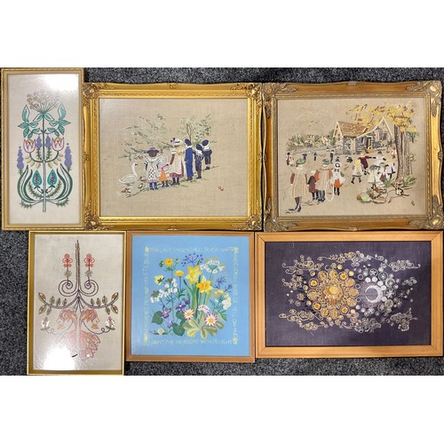 633 - Various genre framed needlework pictures (12)