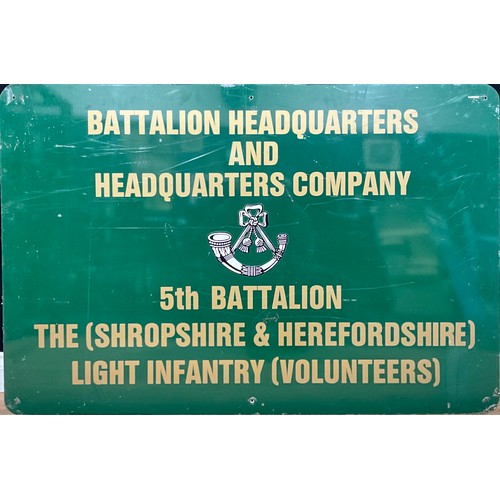 637 - An East Shropshire and Herefordshire Light Infantry Company, The West Midlands Regiment barracks sig... 