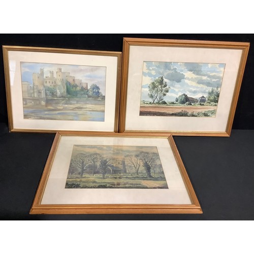 640 - William Packer  
A pair, Landscapes  
signed, watercolours; another Conway Castle (3)