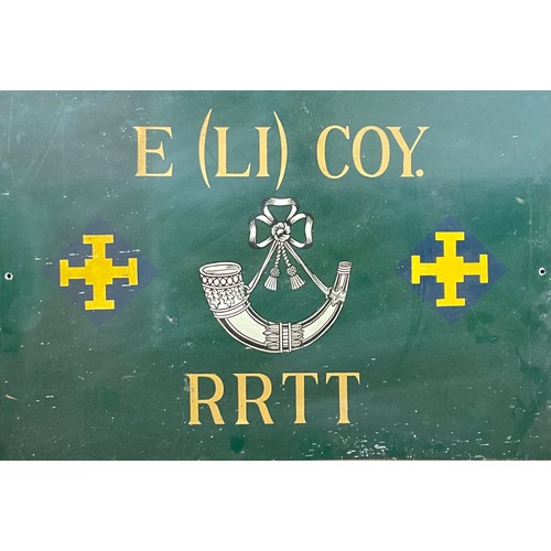 649 - An E (LI) Company RRTT sign, 41cm x 61cm