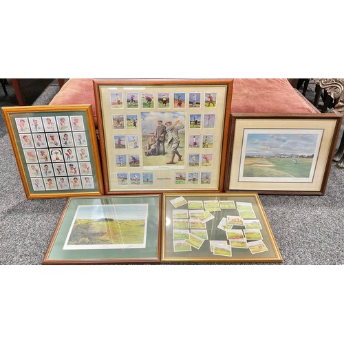 669 - Golf - a pair of Graeme W Baxter signed prints, Carnoustie and Royal Troon Golf Club; two sets of Wi... 