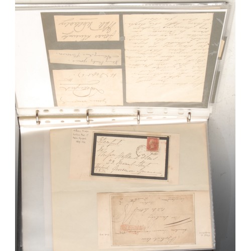 695 - An important collection of autographs – a ring binder album with plastic pockets containing a wide v... 