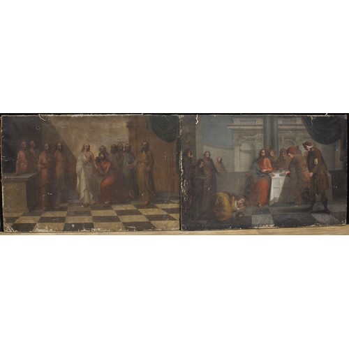 363 - Continental School (19th century)
a pair, The Last Supper and The Incredulity of Saint Thomas,
oil o... 