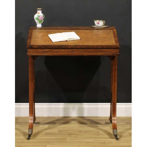 1865 - A Victorian rosewood writing desk, by Gillows of Lancaster and London, stamped GILLOWS and numbered ... 