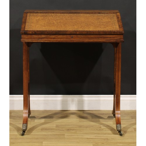 1865 - A Victorian rosewood writing desk, by Gillows of Lancaster and London, stamped GILLOWS and numbered ... 