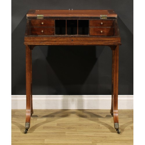 1865 - A Victorian rosewood writing desk, by Gillows of Lancaster and London, stamped GILLOWS and numbered ... 