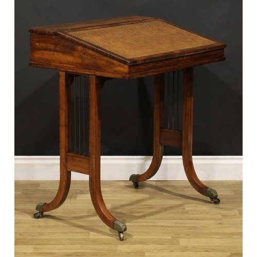 1865 - A Victorian rosewood writing desk, by Gillows of Lancaster and London, stamped GILLOWS and numbered ... 