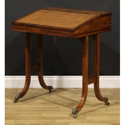 1865 - A Victorian rosewood writing desk, by Gillows of Lancaster and London, stamped GILLOWS and numbered ... 