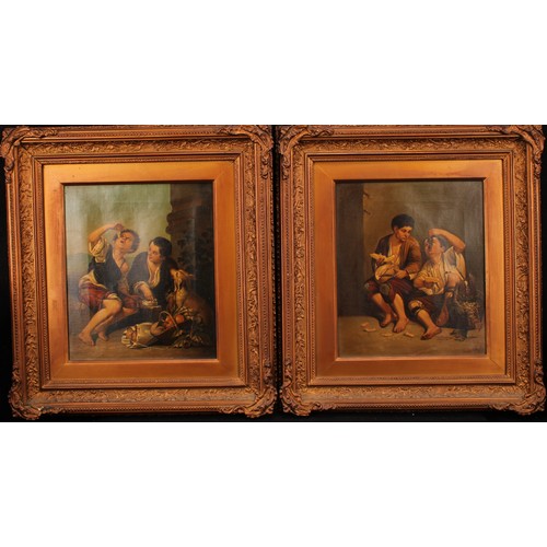 469 - Italian School (late 19th century)
A Pair, Street Urchins
indistinctly signed, dated 1878, oils on c... 