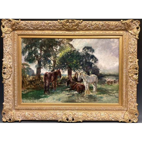 499 - Margaret Fisher Prout (1875-1963)
Impressionist style
Horses Resting Beneath Trees
oil on canvas, si... 